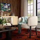 TOV Foxy Cream Performance Basketweave Chenille Accent Chair