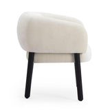 TOV Foxy Cream Performance Basketweave Chenille Accent Chair