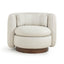 TOV Nura Cream Performance Vegan Mohair Swivel Accent Chair