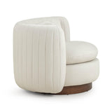 TOV Nura Cream Performance Vegan Mohair Swivel Accent Chair