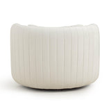 TOV Nura Cream Performance Vegan Mohair Swivel Accent Chair