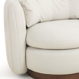 TOV Nura Cream Vegan Mohair Swivel Accent Chair