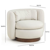 TOV Nura Cream Vegan Mohair Swivel Accent Chair