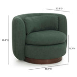 TOV Nura Forest Green Chenille Swivel Accent Chair