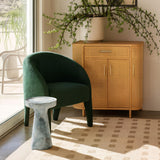 TOV Kris Forest Green Chenille Accent Chair