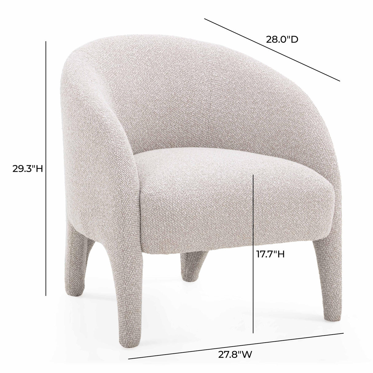 TOV Kris Warm Grey Performance Boucle Accent Chair