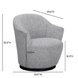 TOV Skyla Grey Boucle Swivel Chair