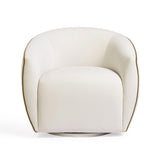 TOV Jordan Contrast Piping Performance Velvet Swivel Accent Chair