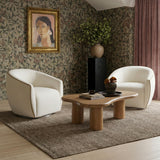 TOV Jordan Contrast Piping Performance Velvet Swivel Accent Chair