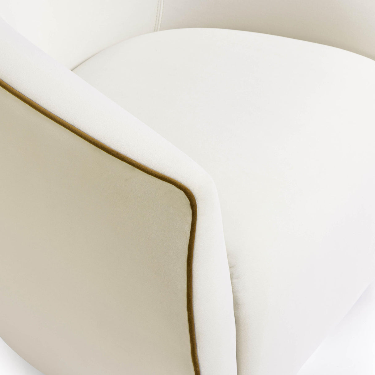 TOV Jordan Contrast Piping Performance Velvet Swivel Accent Chair