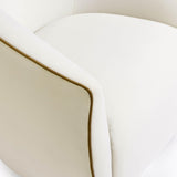 TOV Jordan Contrast Piping Performance Velvet Swivel Accent Chair