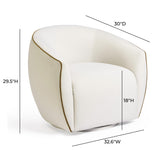 TOV Jordan Contrast Piping Performance Velvet Swivel Accent Chair