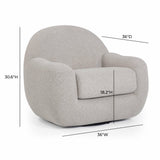 TOV Tiago Warm Grey Performance Boucle Swivel Accent Chair