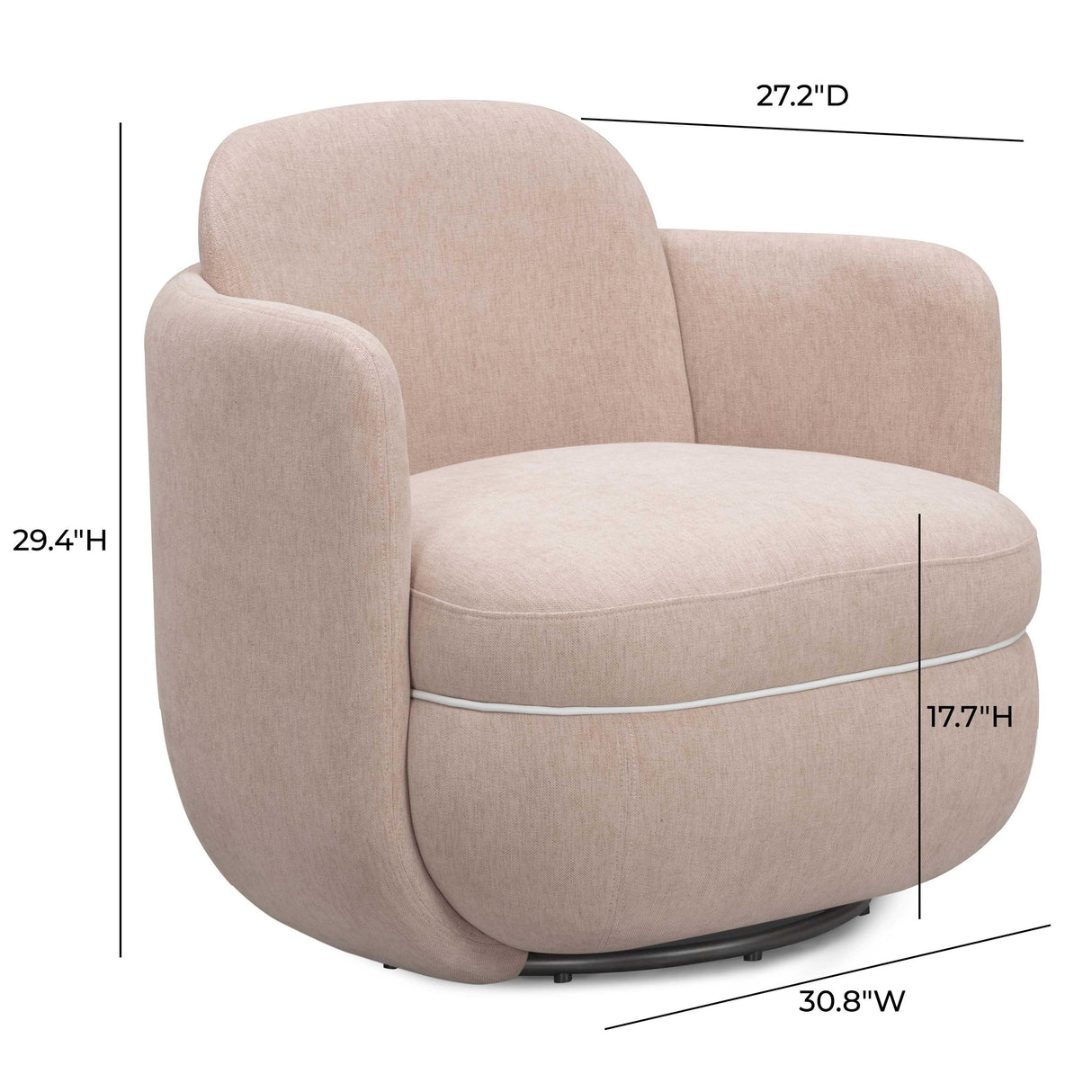 TOV Wolfie Performance Chenille Swivel Accent Chair