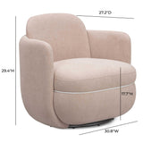 TOV Wolfie Performance Chenille Swivel Accent Chair