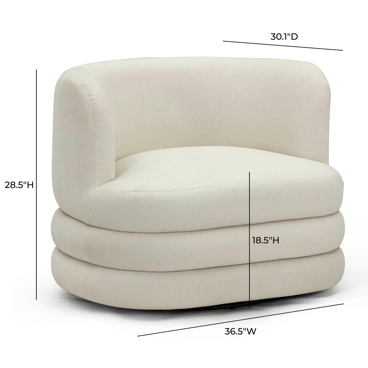TOV Astor Performance Faux Mohair Swivel Hotel Lounge Chair