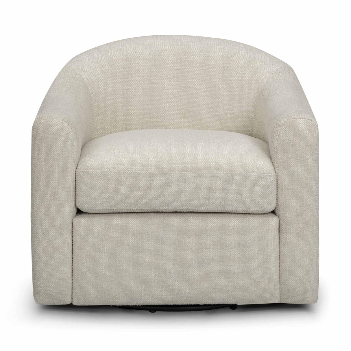 TOV Thao Contract-Grade Basketweave Fabric Swivel Accent Chair