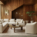 TOV Thao Contract-Grade Basketweave Fabric Swivel Accent Chair