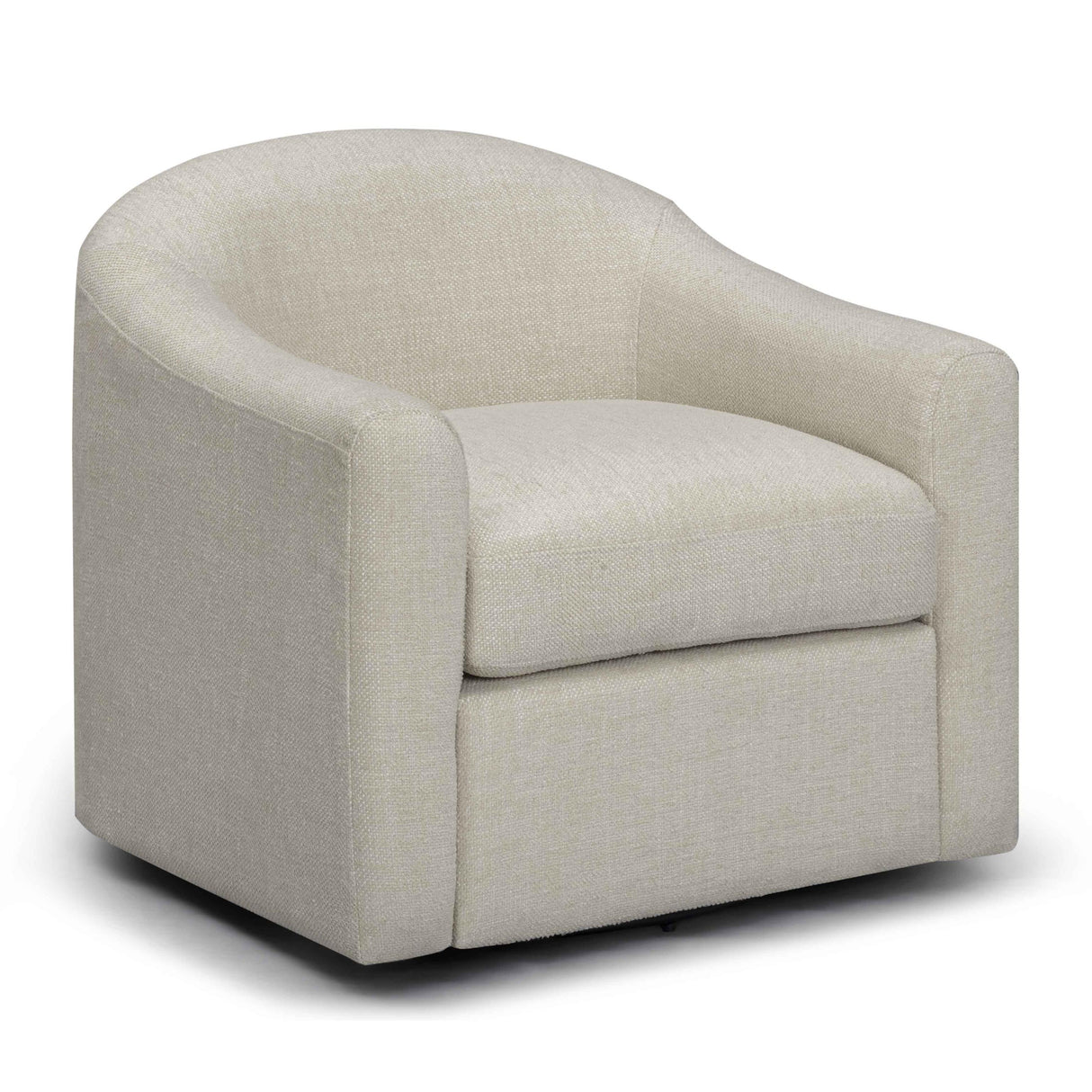 TOV Thao Contract-Grade Basketweave Fabric Swivel Accent Chair