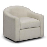 TOV Thao Contract-Grade Basketweave Fabric Swivel Accent Chair