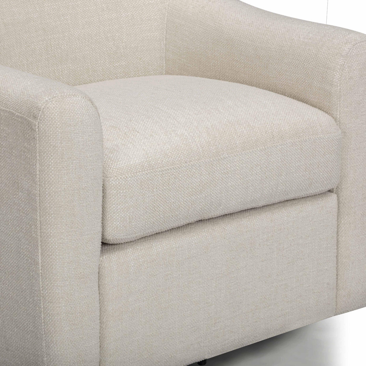 TOV Thao Contract-Grade Basketweave Fabric Swivel Accent Chair