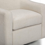 TOV Thao Contract-Grade Basketweave Fabric Swivel Accent Chair