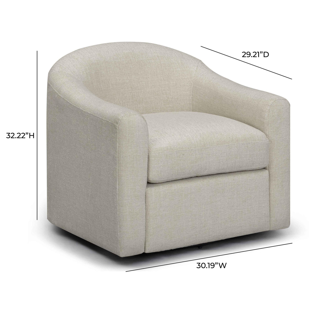 TOV Thao Contract-Grade Basketweave Fabric Swivel Accent Chair