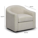 TOV Thao Contract-Grade Basketweave Fabric Swivel Accent Chair