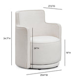 TOV Passe Cream Upcycled Performance Linen Swivel Chair