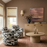 TOV Passe Black Jacquard Swivel Chair