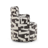 TOV Passe Black Jacquard Swivel Chair