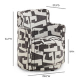 TOV Passe Black Jacquard Swivel Chair