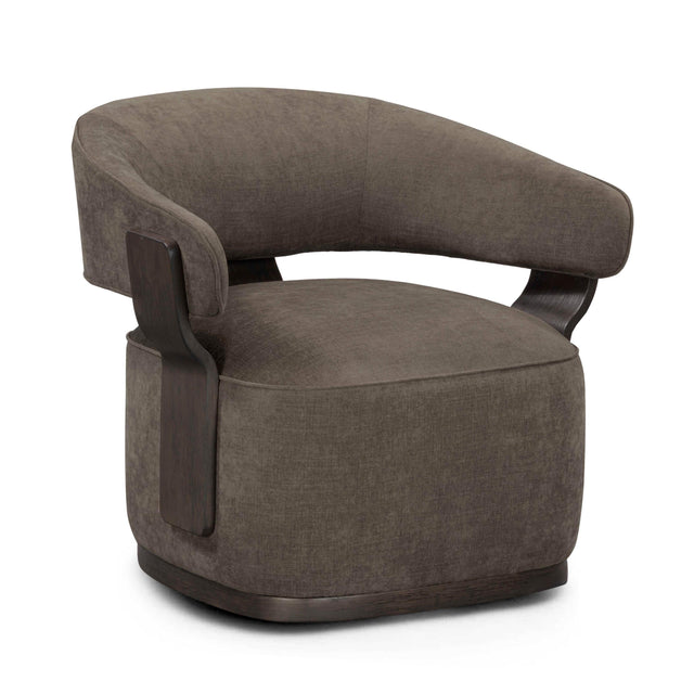 TOV Madison Linen Performance Chenille Swivel Accent Chair