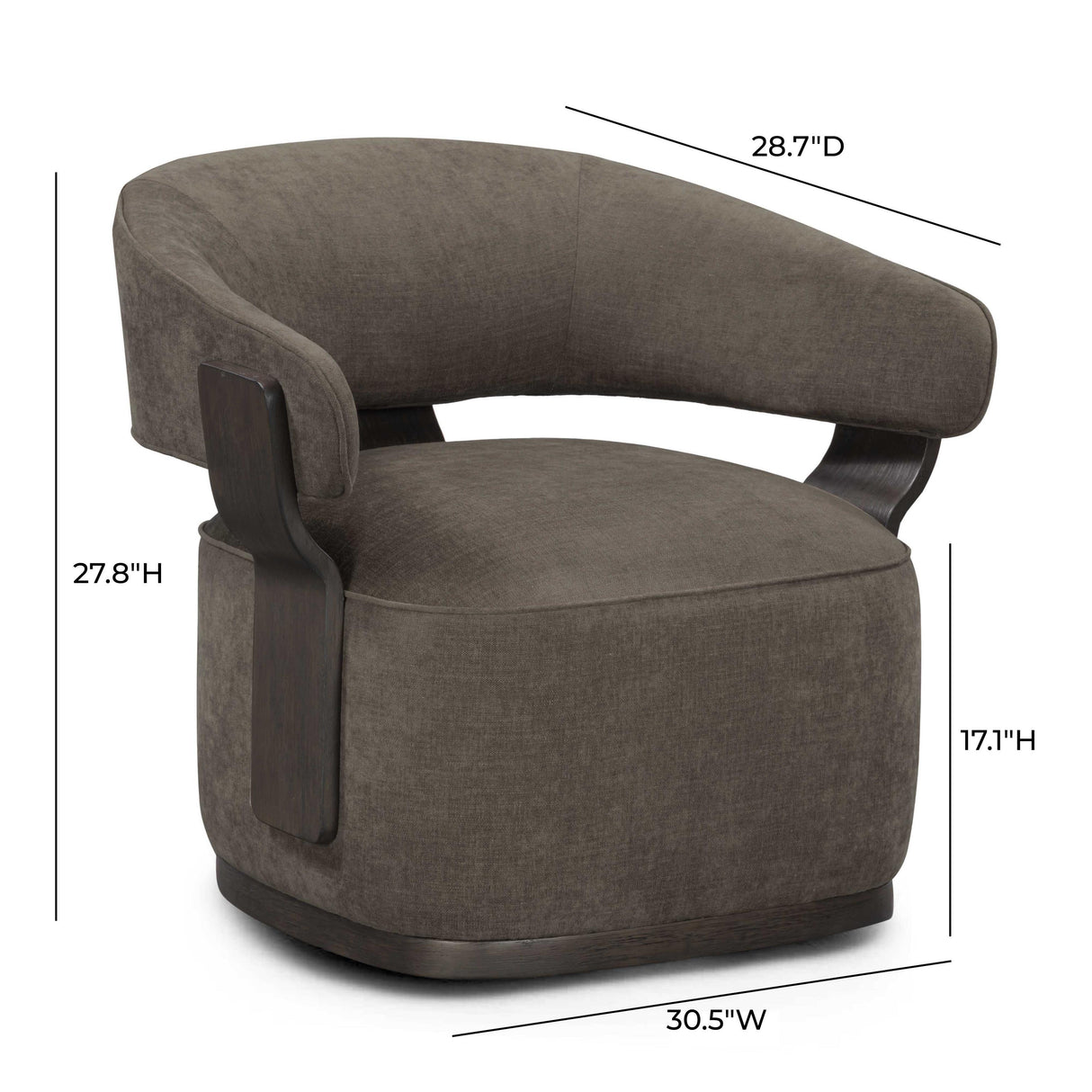 TOV Madison Linen Performance Chenille Swivel Accent Chair