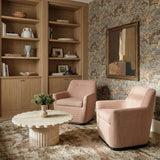 TOV Mado Peach Textured Contract-Grade Fabric Swivel Accent Chair