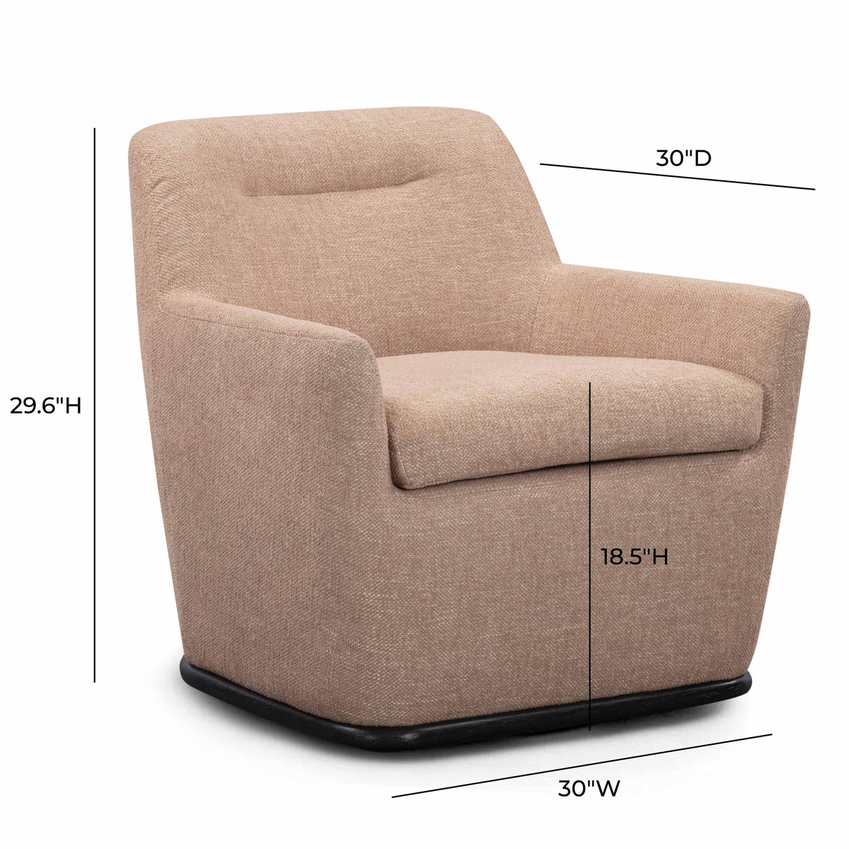 TOV Mado Peach Textured Contract-Grade Fabric Swivel Accent Chair