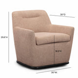 TOV Mado Peach Textured Contract-Grade Fabric Swivel Accent Chair
