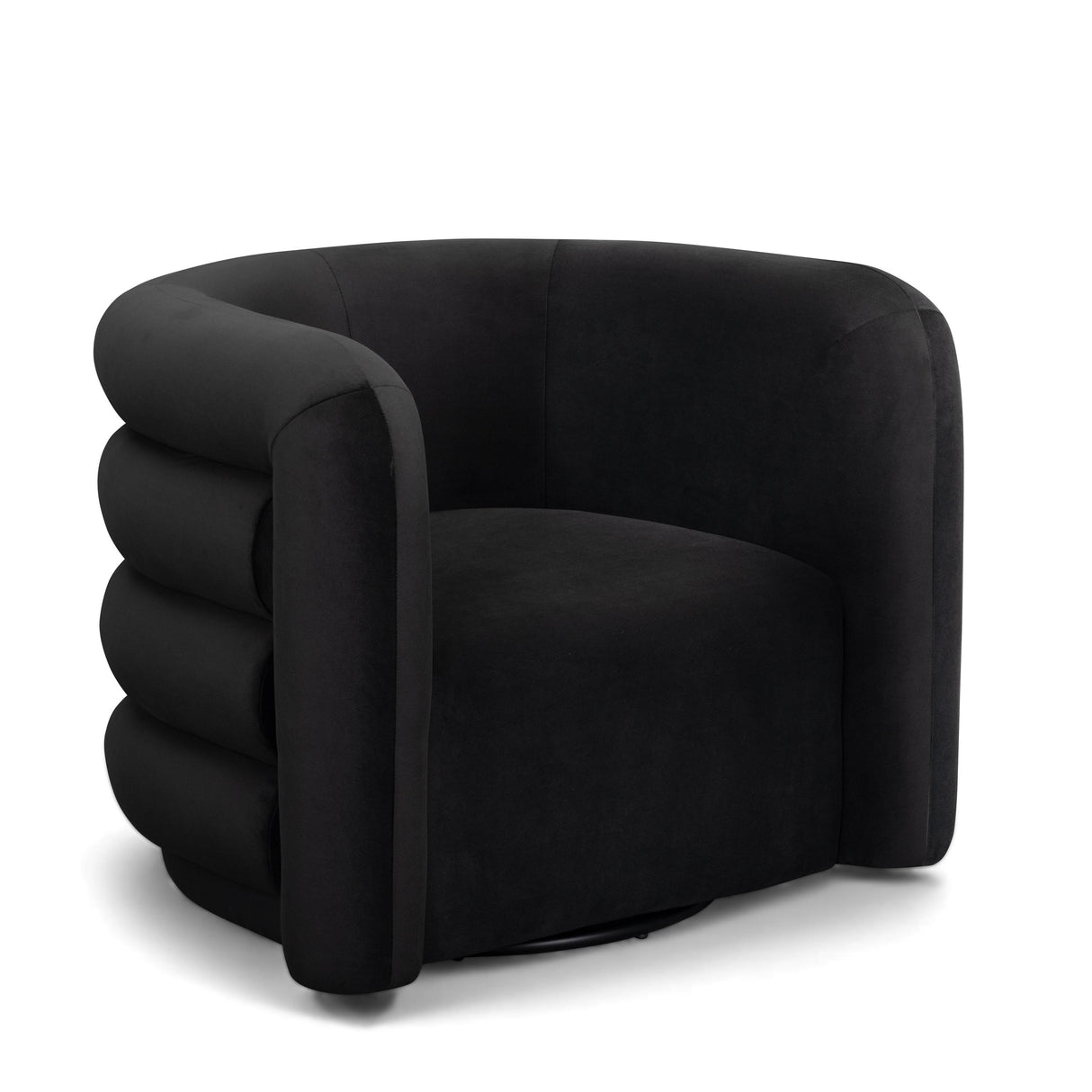 TOV Curves Performance Velvet Swivel Accent Chair
