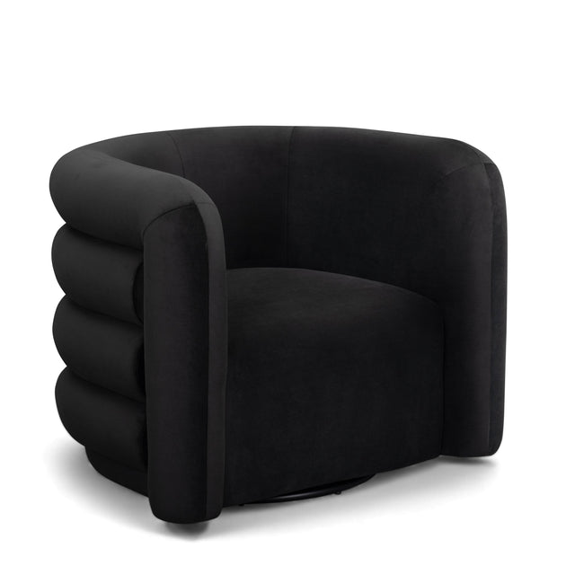 TOV Curves Performance Velvet Swivel Accent Chair