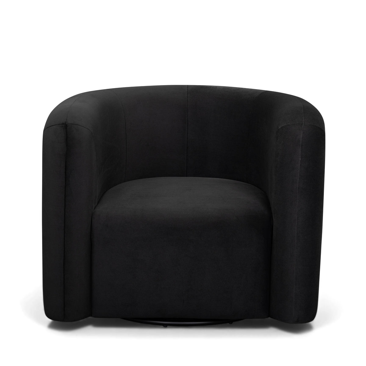 TOV Curves Black Velvet Swivel Accent Chair