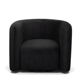 TOV Curves Black Velvet Swivel Accent Chair