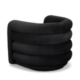 TOV Curves Black Velvet Swivel Accent Chair