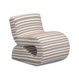 TOV Senna Taupe Organic Stripes Contract-Grade Jacquard Fabric Accent Chair