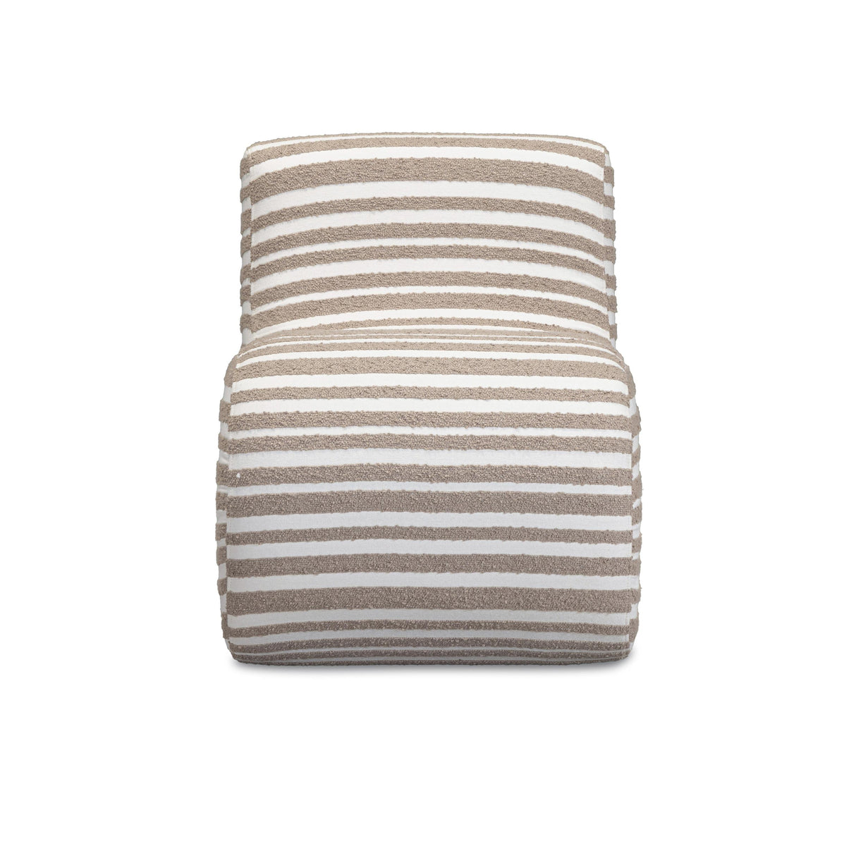 TOV Senna Taupe Organic Stripes Contract-Grade Jacquard Fabric Accent Chair