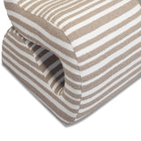 TOV Senna Taupe Organic Stripes Contract-Grade Jacquard Fabric Accent Chair