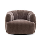 TOV Jasmine Upcycled Contract-Grade Basketweave Fabric Swivel Accent Chair