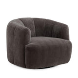 TOV Jasmine Storm Grey Upcycled Chenille Swivel Accent Chair