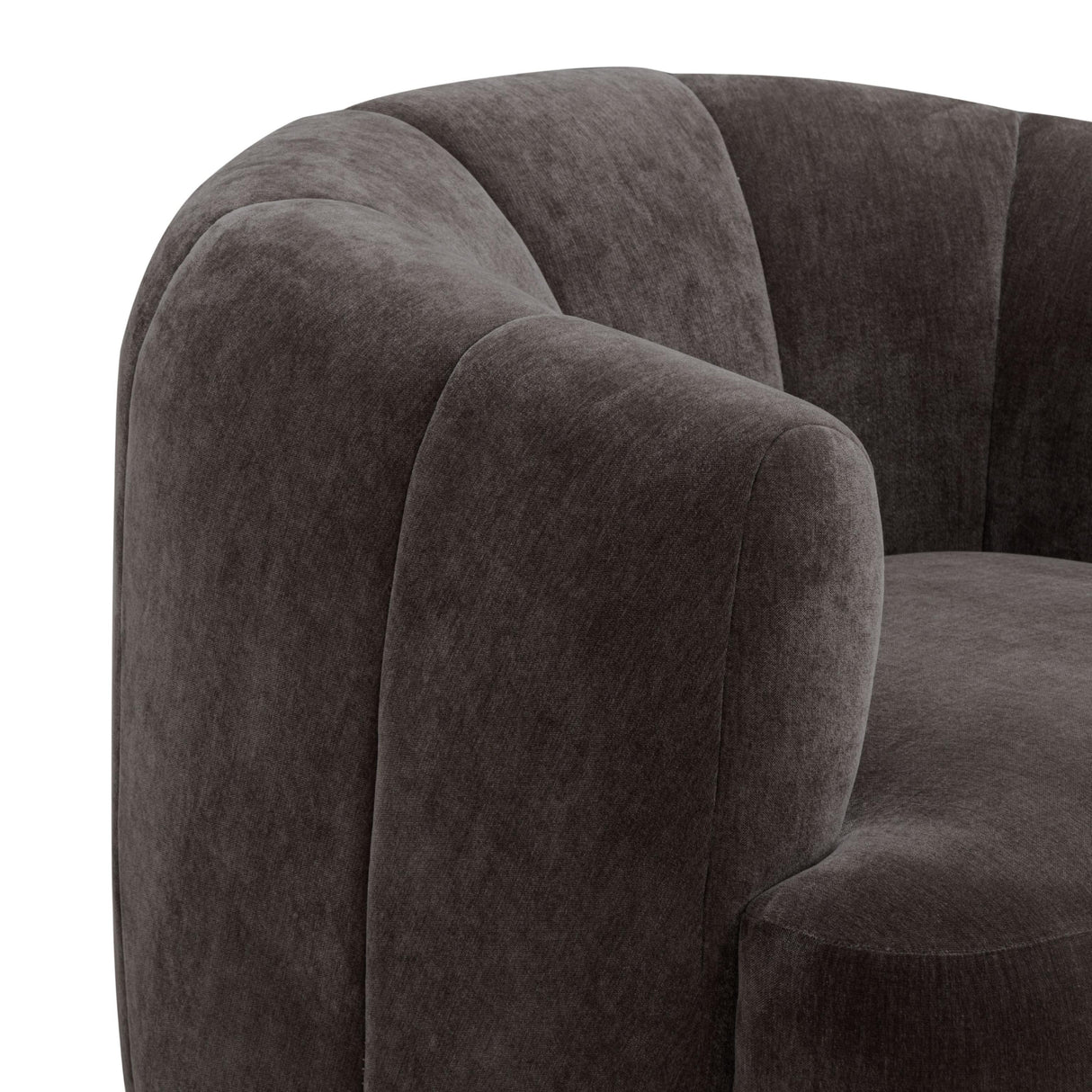 TOV Jasmine Storm Grey Upcycled Chenille Swivel Accent Chair