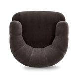 TOV Jasmine Storm Grey Upcycled Chenille Swivel Accent Chair