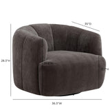 TOV Jasmine Storm Grey Upcycled Chenille Swivel Accent Chair